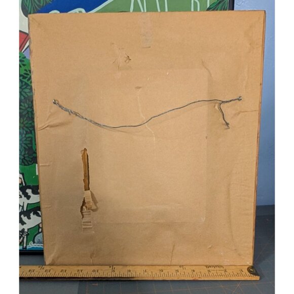 Signed "Chabela" Oil on Board Painting Girl with snack Ornate Wood Frame - Picture 8 of 9